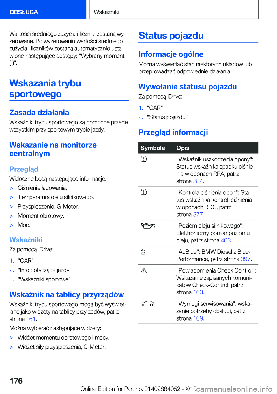 BMW 7 SERIES 2020  Instrukcja obsługi (in Polish) �W�a�r�t�o�c�i��r�e�d�n�i�e�g�o��z�u9�y�c�i�a��i��l�i�c�z�n�i�k�i��z�o�s�t�a�n�