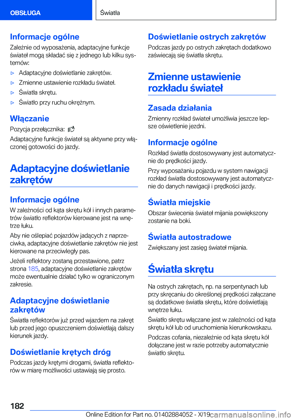 BMW 7 SERIES 2020  Instrukcja obsługi (in Polish) �I�n�f�o�r�m�a�c�j�e��o�g�