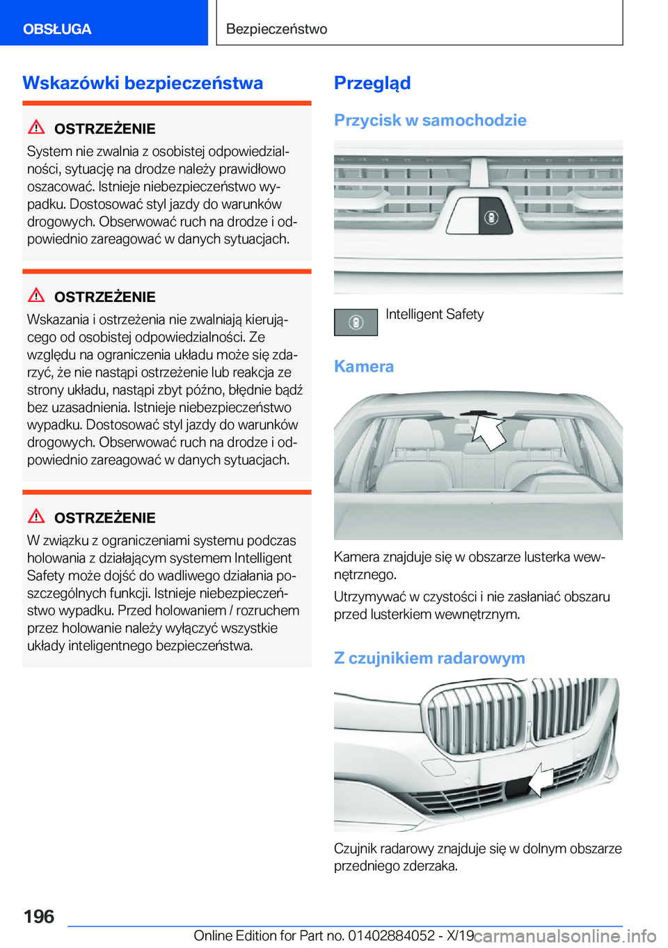 BMW 7 SERIES 2020  Instrukcja obsługi (in Polish) �W�s�k�a�z�
