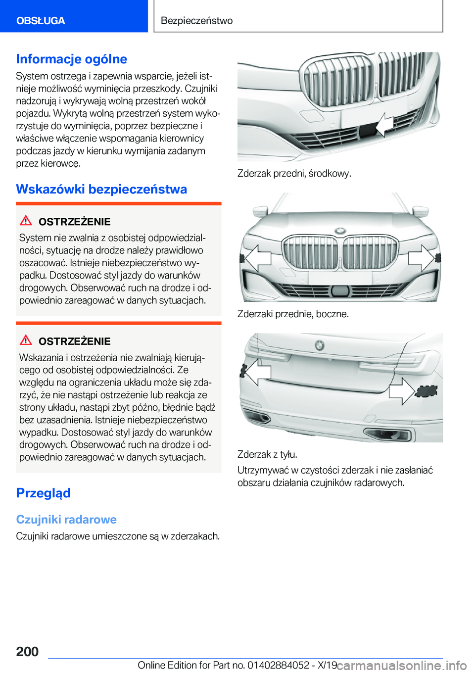 BMW 7 SERIES 2020  Instrukcja obsługi (in Polish) �I�n�f�o�r�m�a�c�j�e��o�g�