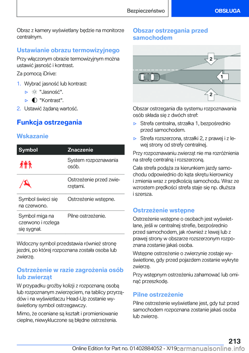 BMW 7 SERIES 2020  Instrukcja obsługi (in Polish) �O�b�r�a�z��z��k�a�m�e�r�y��w�y�w�i�e�t�l�a�n�y��b�