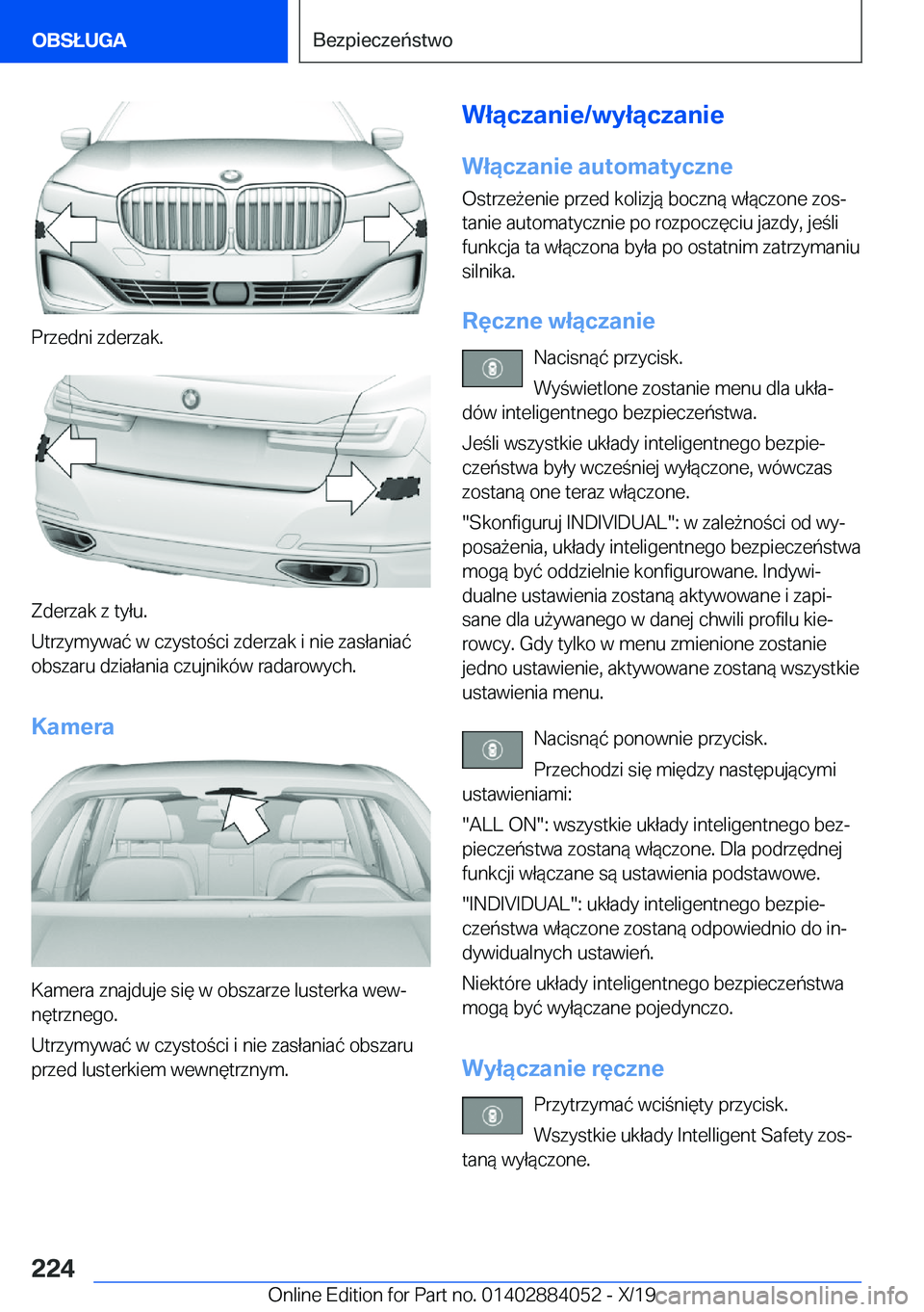 BMW 7 SERIES 2020  Instrukcja obsługi (in Polish) �P�r�z�e�d�n�i��z�d�e�r�z�a�k�.
�Z�d�e�r�z�a�k��z��t�y�ł�u�.
�U�t�r�z�y�m�y�w�a�