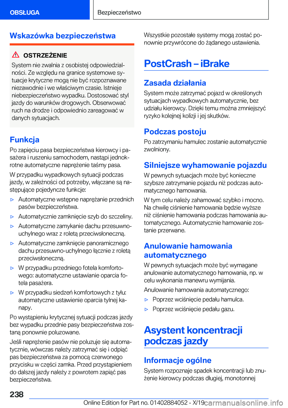 BMW 7 SERIES 2020  Instrukcja obsługi (in Polish) �W�s�k�a�z�