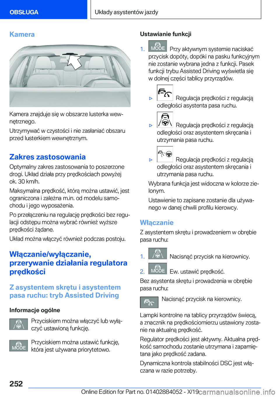 BMW 7 SERIES 2020  Instrukcja obsługi (in Polish) �K�a�m�e�r�a
�K�a�m�e�r�a��z�n�a�j�d�u�j�e��s�i�