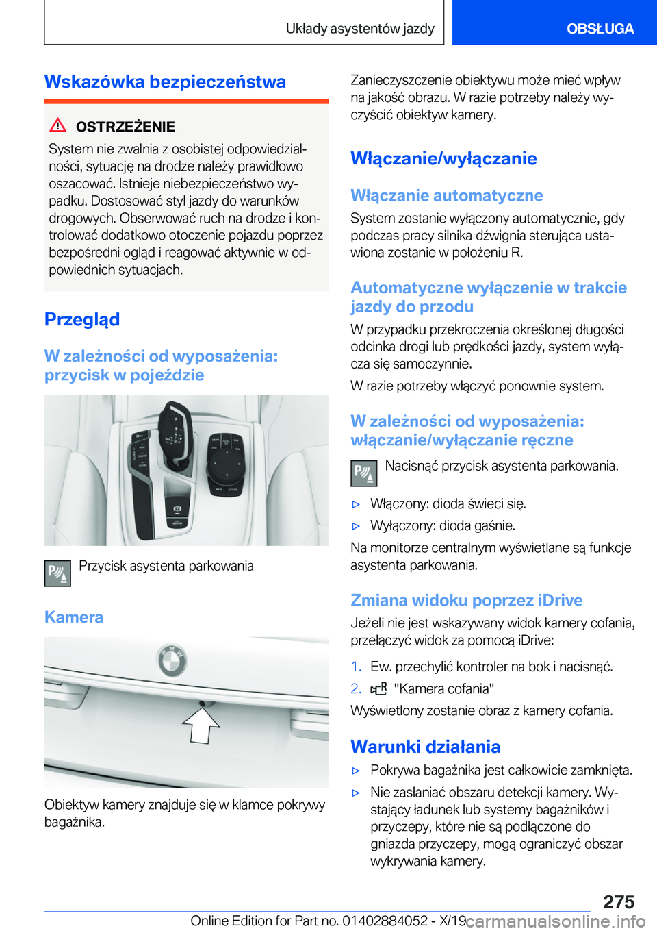 BMW 7 SERIES 2020  Instrukcja obsługi (in Polish) �W�s�k�a�z�