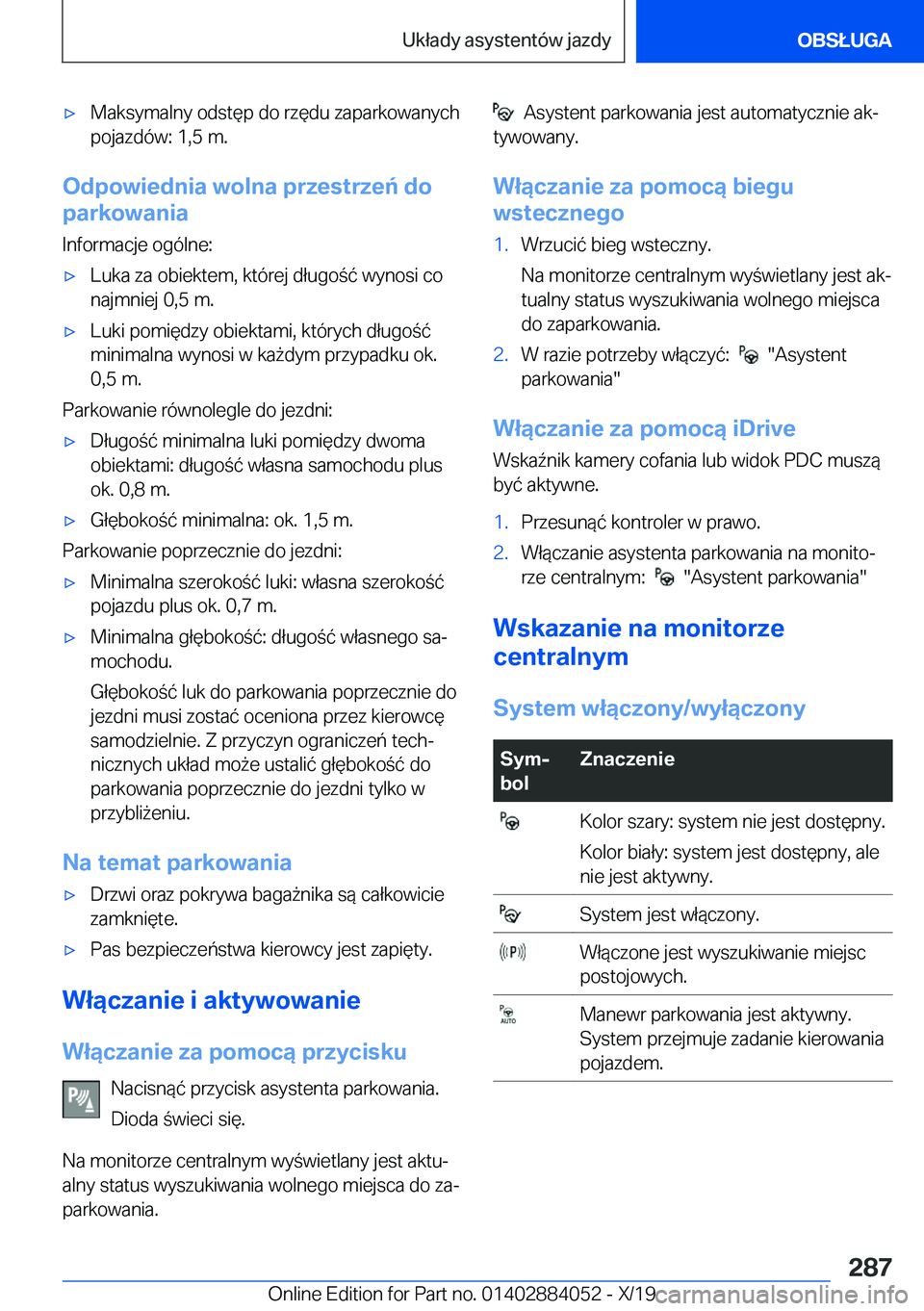 BMW 7 SERIES 2020  Instrukcja obsługi (in Polish) 'x�M�a�k�s�y�m�a�l�n�y��o�d�s�t�