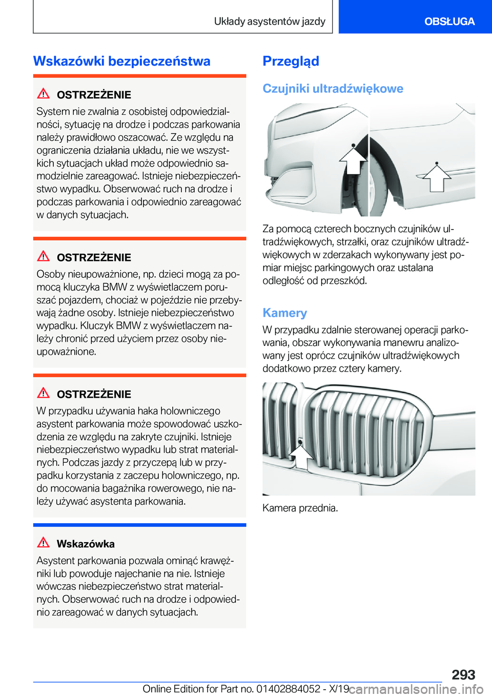 BMW 7 SERIES 2020  Instrukcja obsługi (in Polish) �W�s�k�a�z�