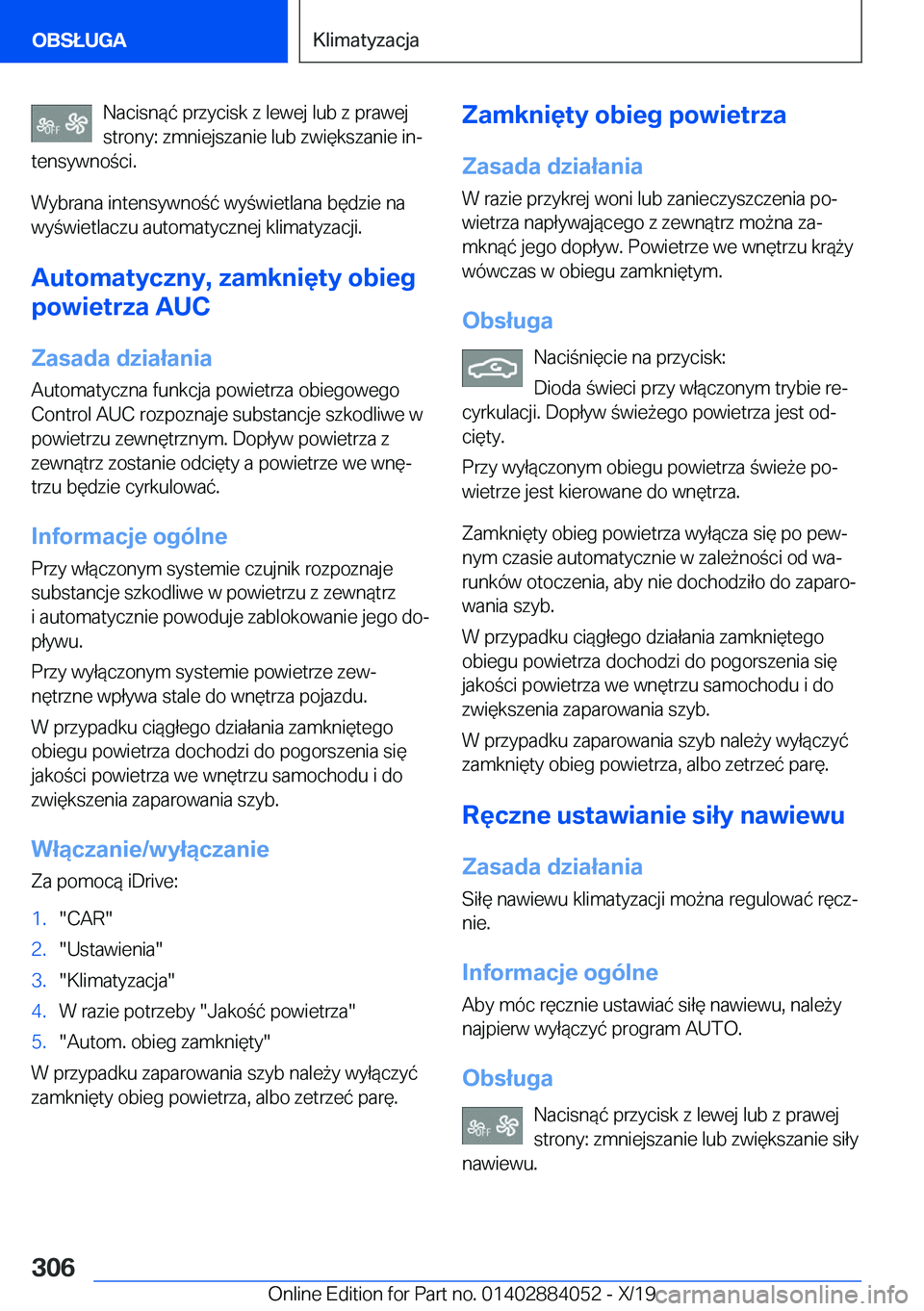 BMW 7 SERIES 2020  Instrukcja obsługi (in Polish) �N�a�c�i�s�n�