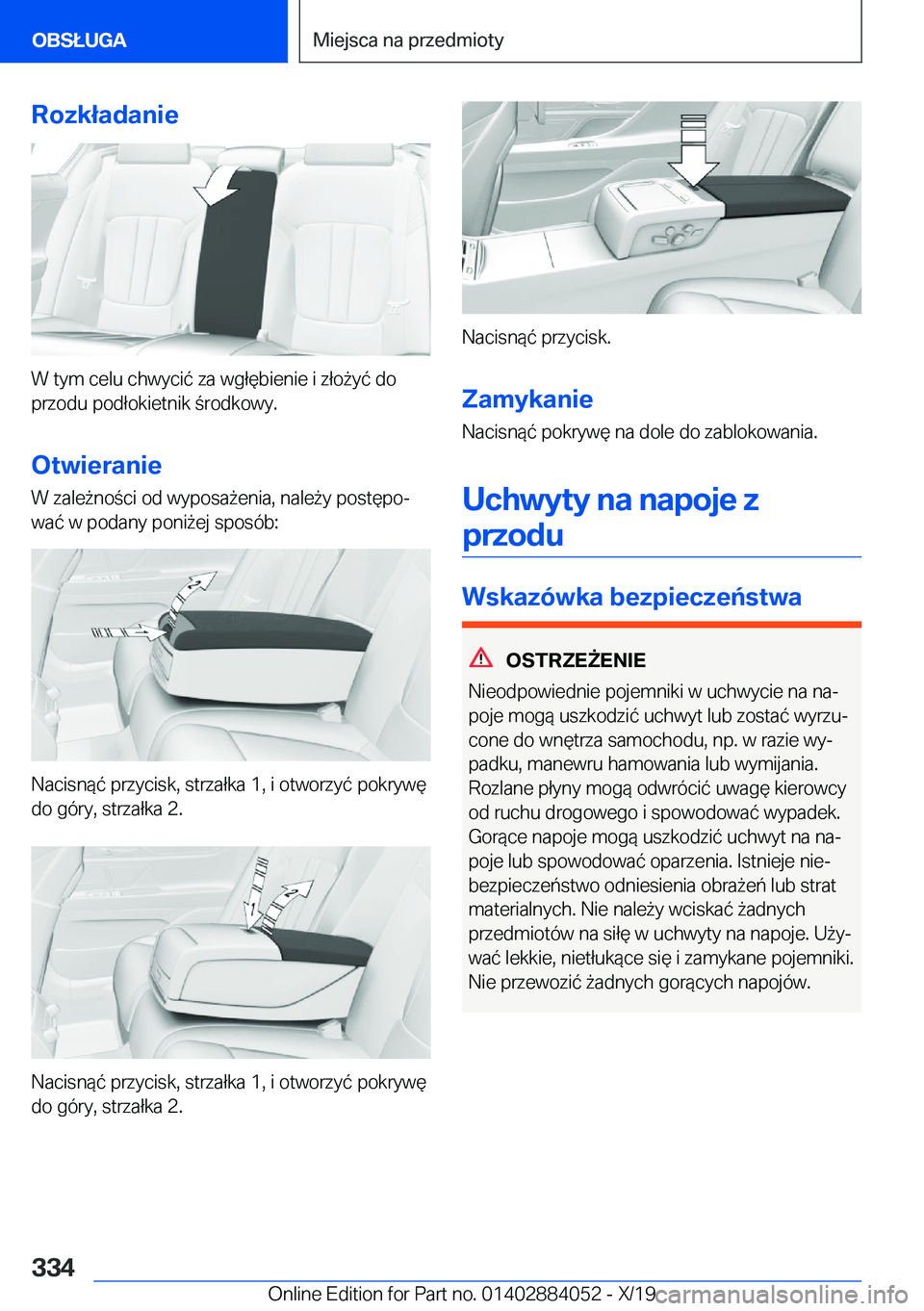 BMW 7 SERIES 2020  Instrukcja obsługi (in Polish) �R�o�z�k�ł�a�d�a�n�i�e
�W��t�y�m��c�e�l�u��c�h�w�y�c�i�