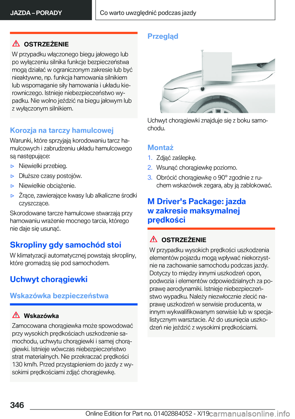 BMW 7 SERIES 2020  Instrukcja obsługi (in Polish) �O�S�T�R�Z�E8�E�N�I�E
�W��p�r�z�y�p�a�d�k�u��w�ł�