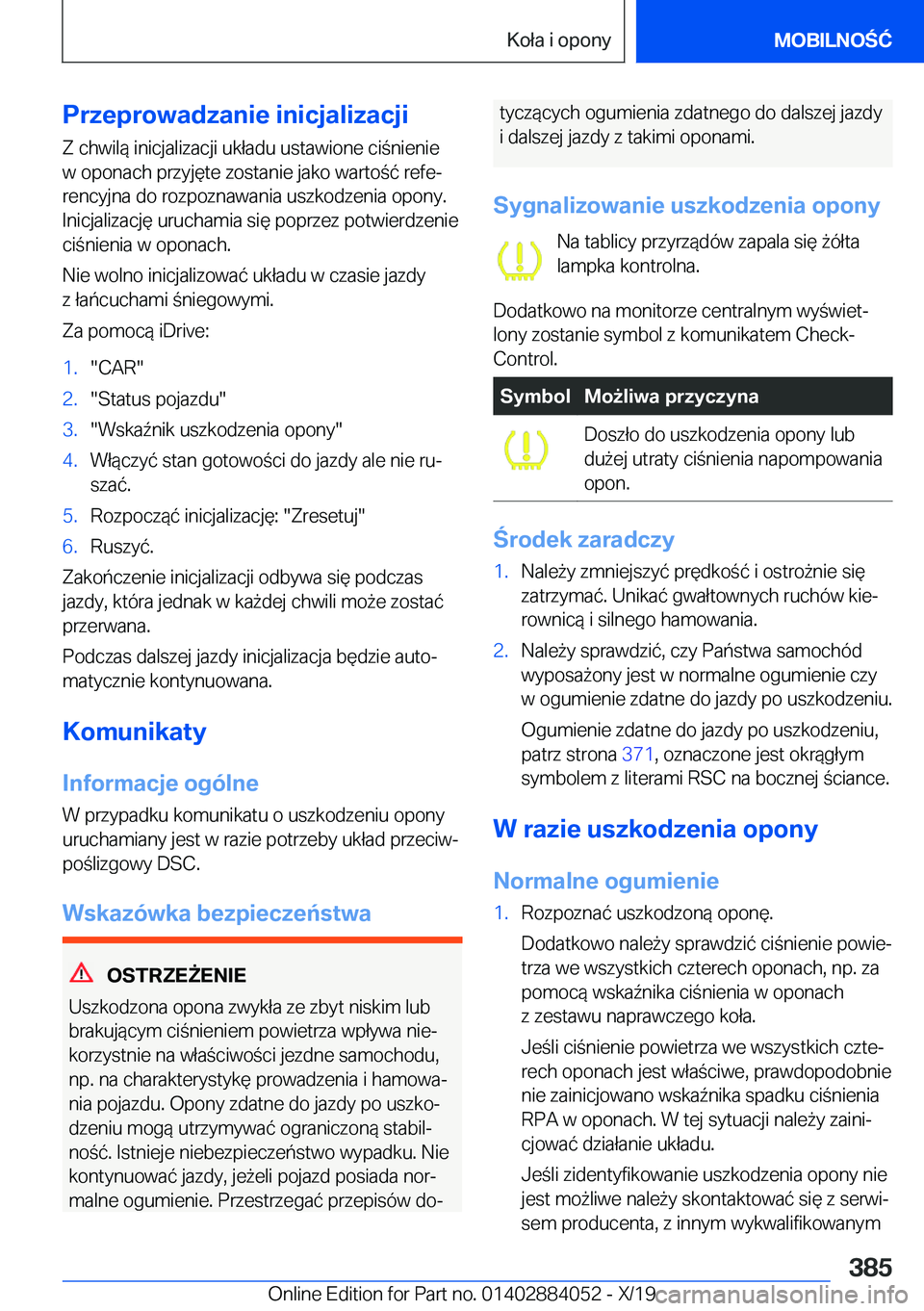 BMW 7 SERIES 2020  Instrukcja obsługi (in Polish) �P�r�z�e�p�r�o�w�a�d�z�a�n�i�e��i�n�i�c�j�a�l�i�z�a�c�j�i�Z��c�h�w�i�l�