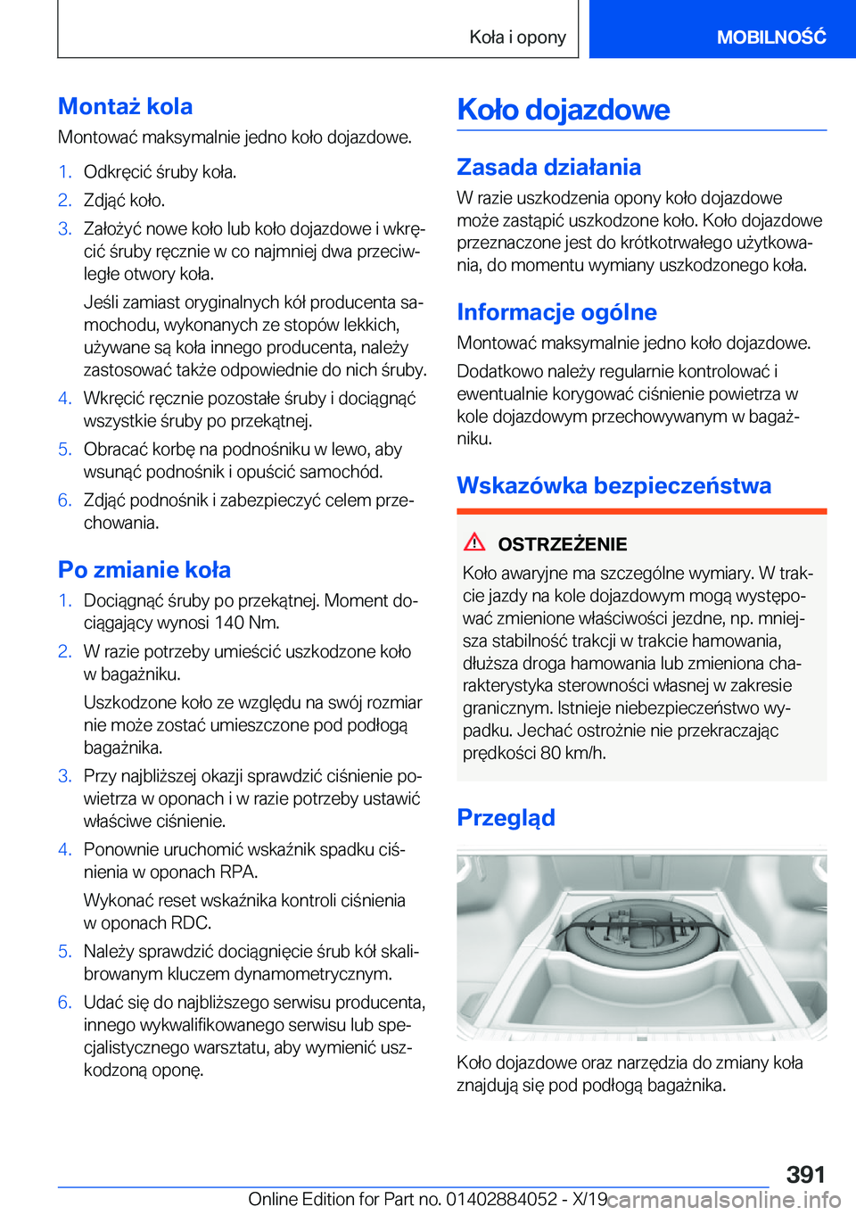 BMW 7 SERIES 2020  Instrukcja obsługi (in Polish) �M�o�n�t�a9��k�o�l�a�M�o�n�t�o�w�a�