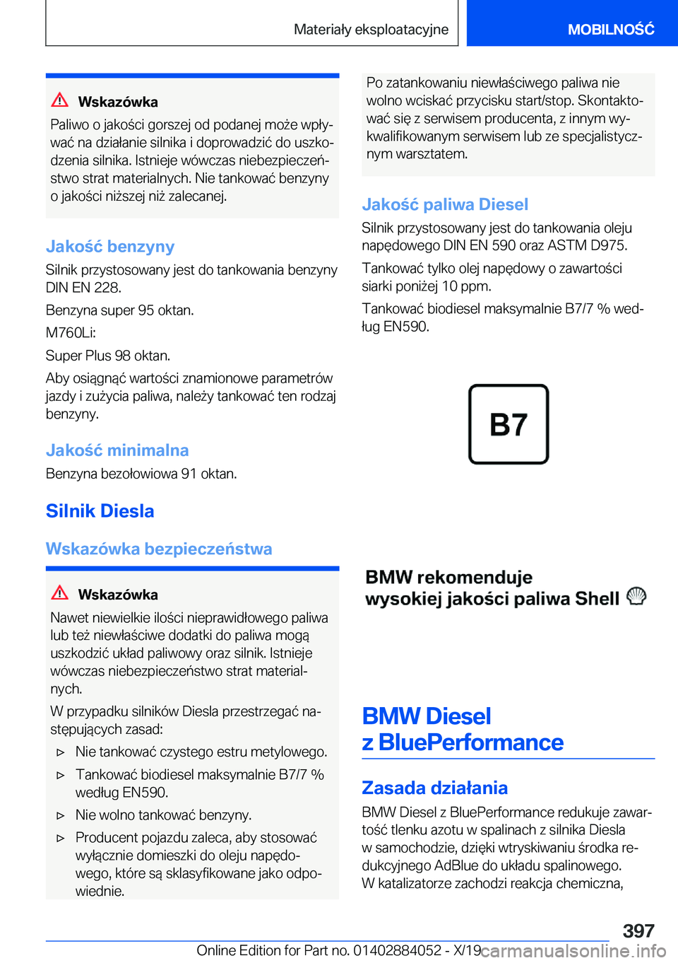 BMW 7 SERIES 2020  Instrukcja obsługi (in Polish) �W�s�k�a�z�