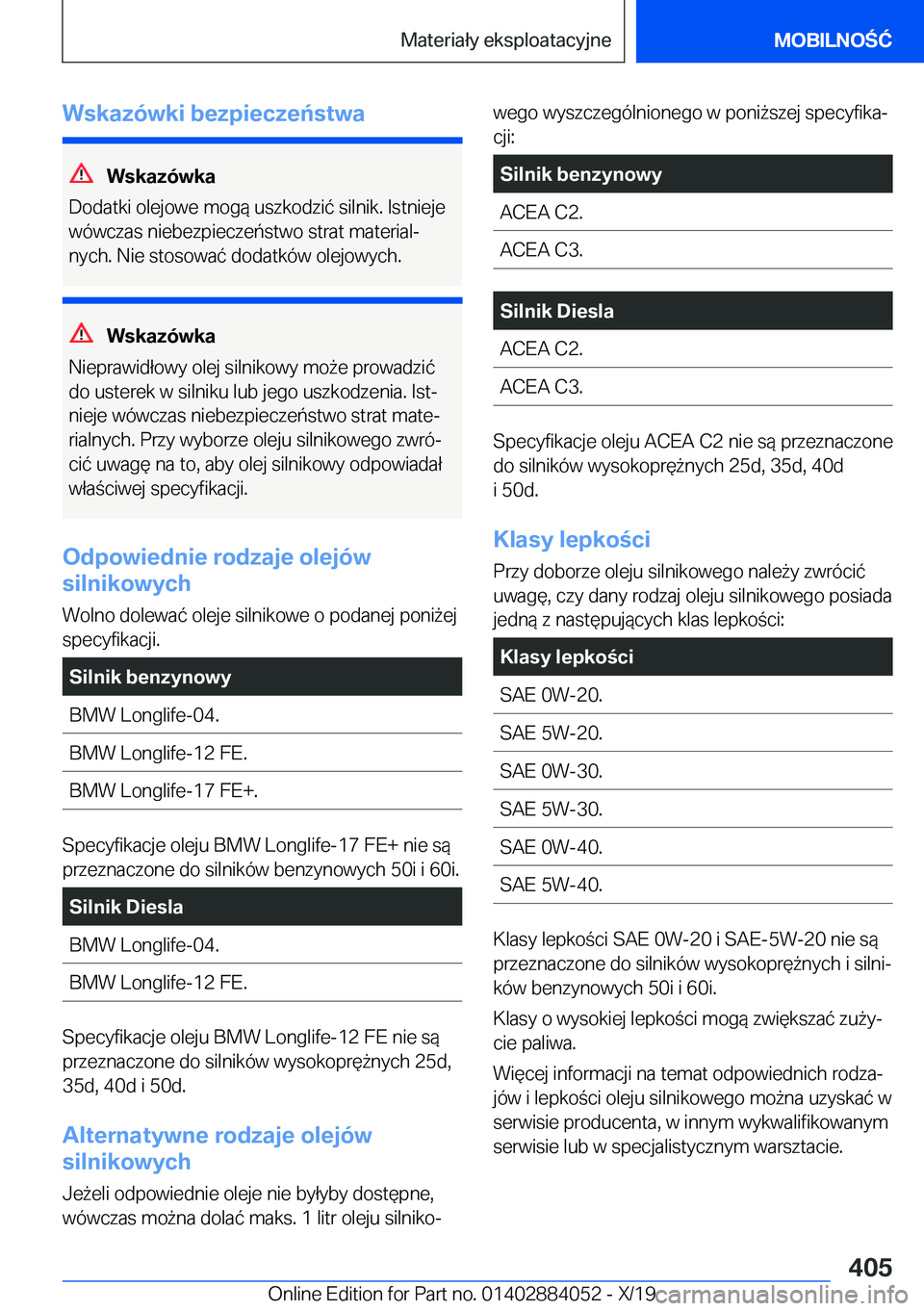BMW 7 SERIES 2020  Instrukcja obsługi (in Polish) �W�s�k�a�z�