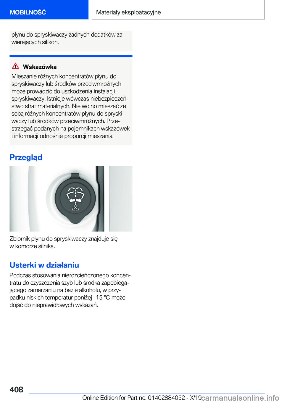 BMW 7 SERIES 2020  Instrukcja obsługi (in Polish) �p�ł�y�n�u��d�o��s�p�r�y�s�k�i�w�a�c�z�y�9�a�d�n�y�c�h��d�o�d�a�t�k�