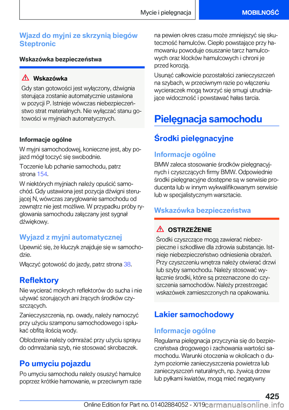 BMW 7 SERIES 2020  Instrukcja obsługi (in Polish) �W�j�a�z�d��d�o��m�y�j�n�i��z�e��s�k�r�z�y�n�i�ą��b�i�e�g�