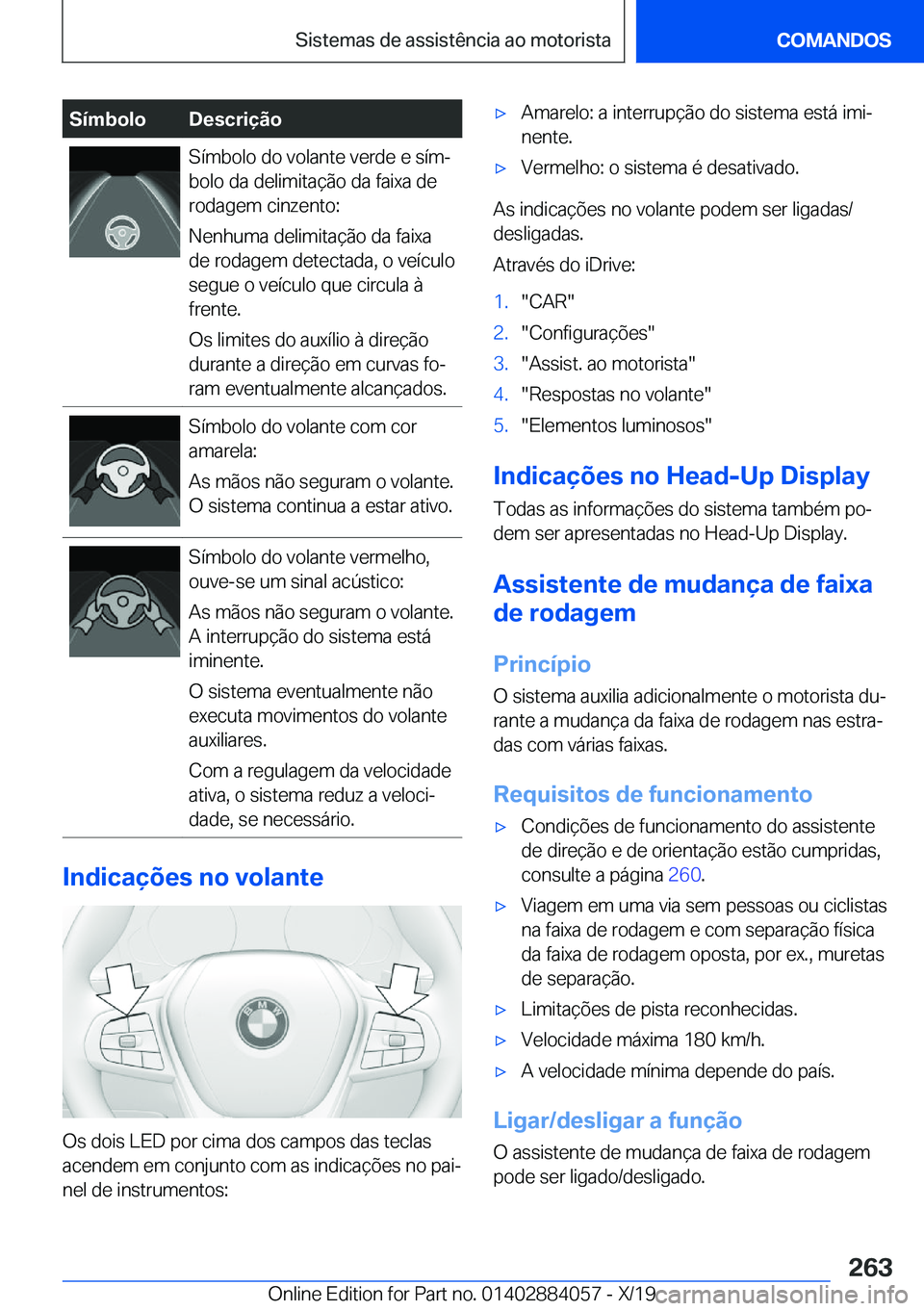 BMW 7 SERIES 2020  Manual do condutor (in Portuguese) �S�