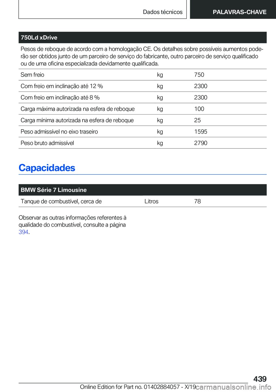 BMW 7 SERIES 2020  Manual do condutor (in Portuguese) �7�5�0�L�d��x�D�r�i�v�e�P�e�s�o�s��d�e��r�e�b�o�q�u�e��d�e��a�c�o�r�d�o��c�o�m��a��h�o�m�o�l�o�g�a�