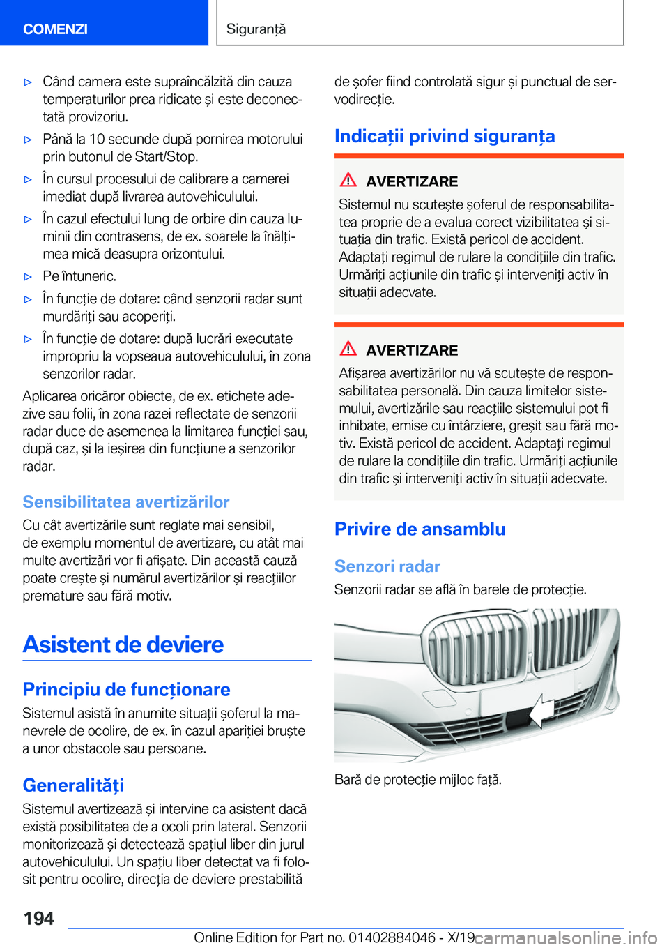 BMW 7 SERIES 2020  Ghiduri De Utilizare (in Romanian) 'x�C�
