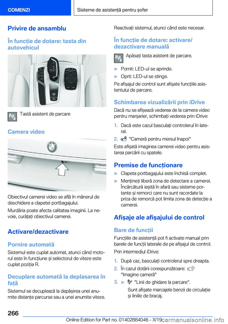 BMW 7 SERIES 2020  Ghiduri De Utilizare (in Romanian) �P�r�i�v�i�r�e��d�e��a�n�s�a�m�b�l�u
�