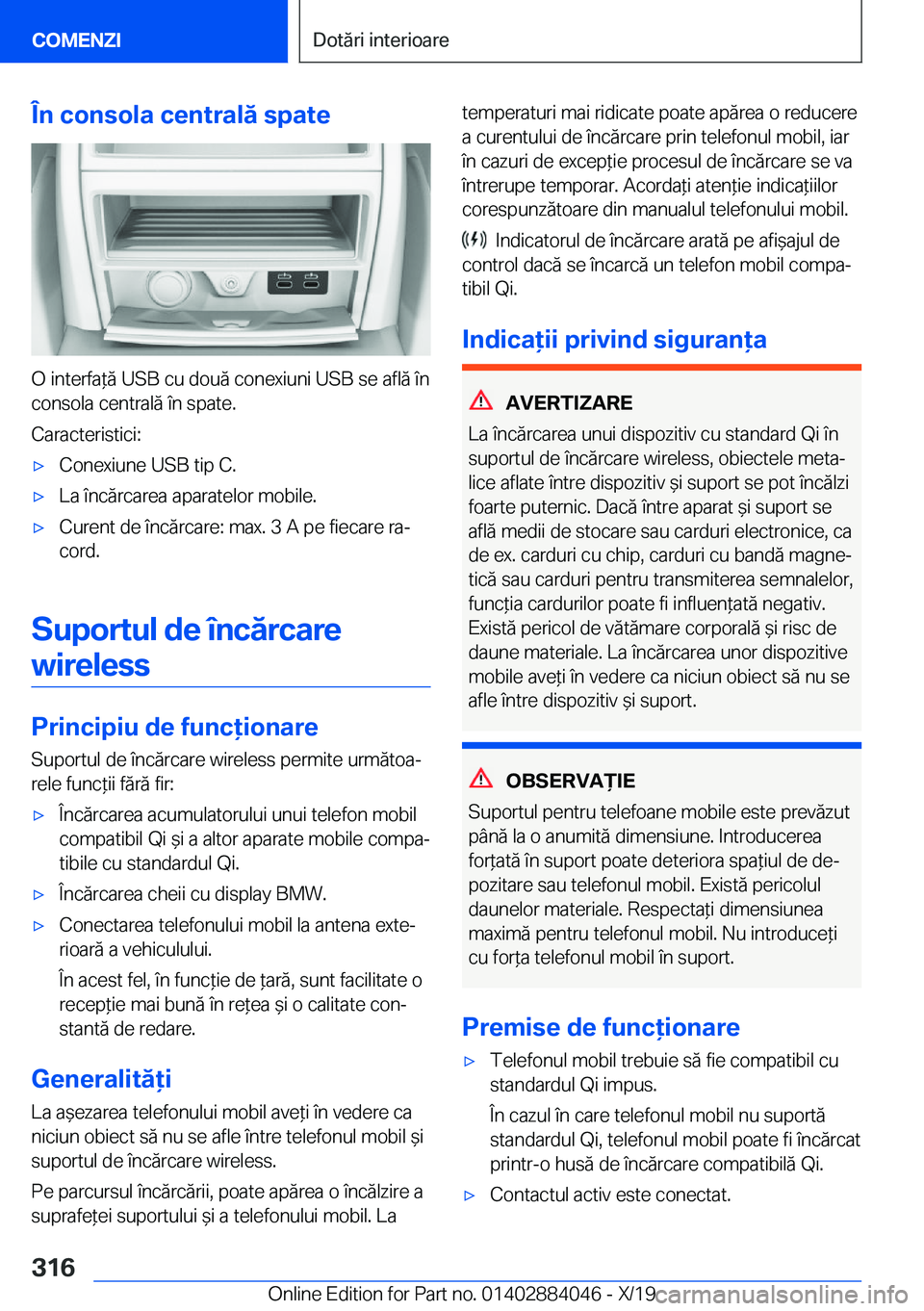BMW 7 SERIES 2020  Ghiduri De Utilizare (in Romanian) �