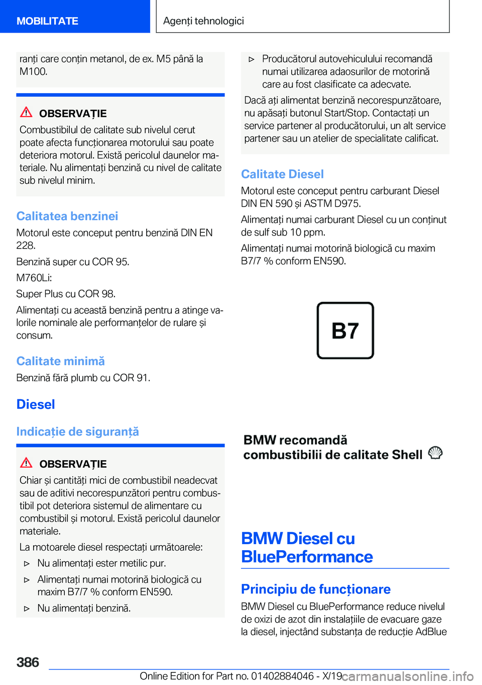 BMW 7 SERIES 2020  Ghiduri De Utilizare (in Romanian) �r�a�n*�i��c�a�r�e��c�o�n*�i�n��m�e�t�a�n�o�l�,��d�e��e�x�.��M�5��p�