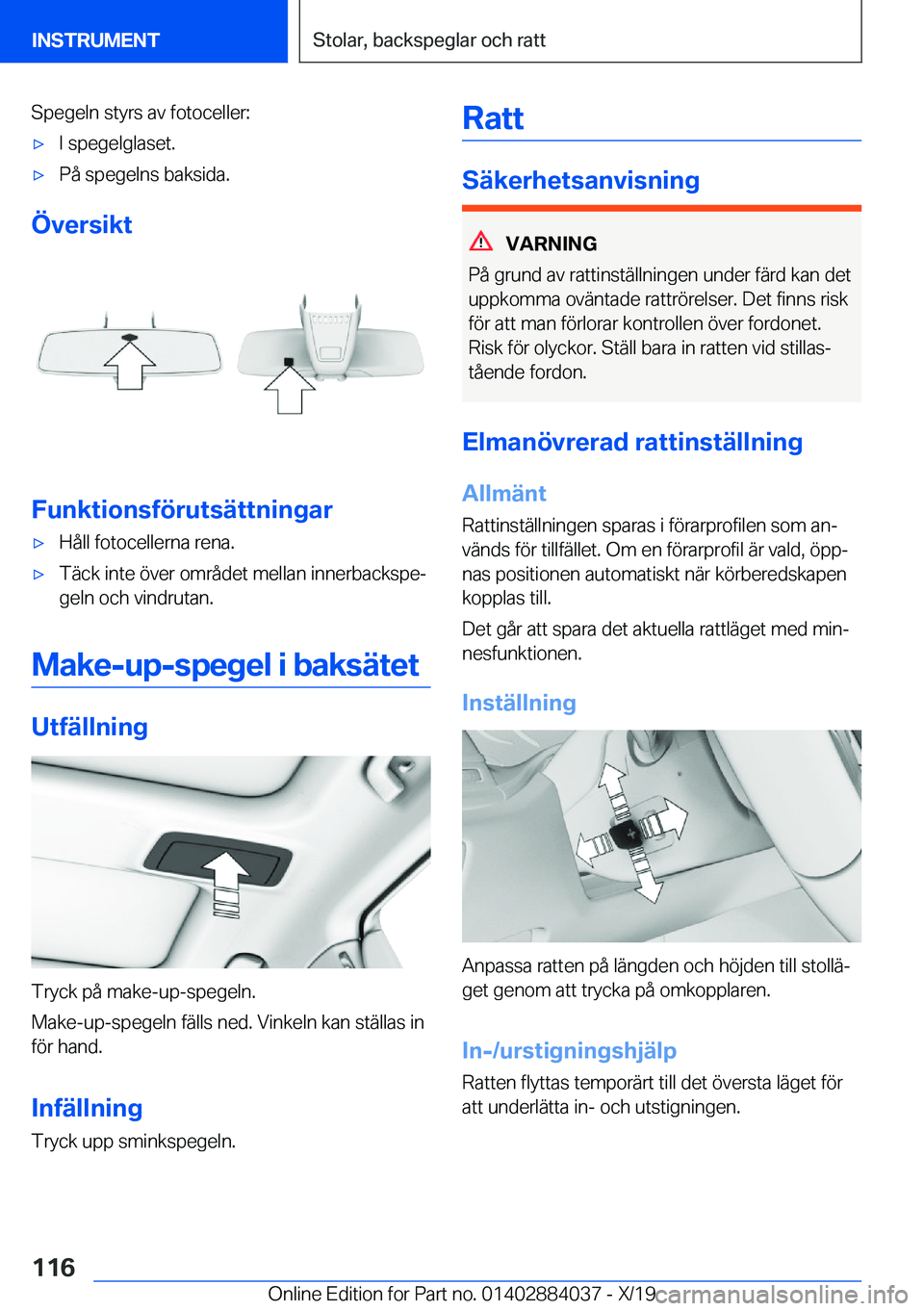 BMW 7 SERIES 2020  InstruktionsbÖcker (in Swedish) �S�p�e�g�e�l�n��s�t�y�r�s��a�v��f�o�t�o�c�e�l�l�e�r�:'x�I��s�p�e�g�e�l�g�l�a�s�e�t�.'x�P�å��s�p�e�g�e�l�n�s��b�a�k�s�i�d�a�.
�