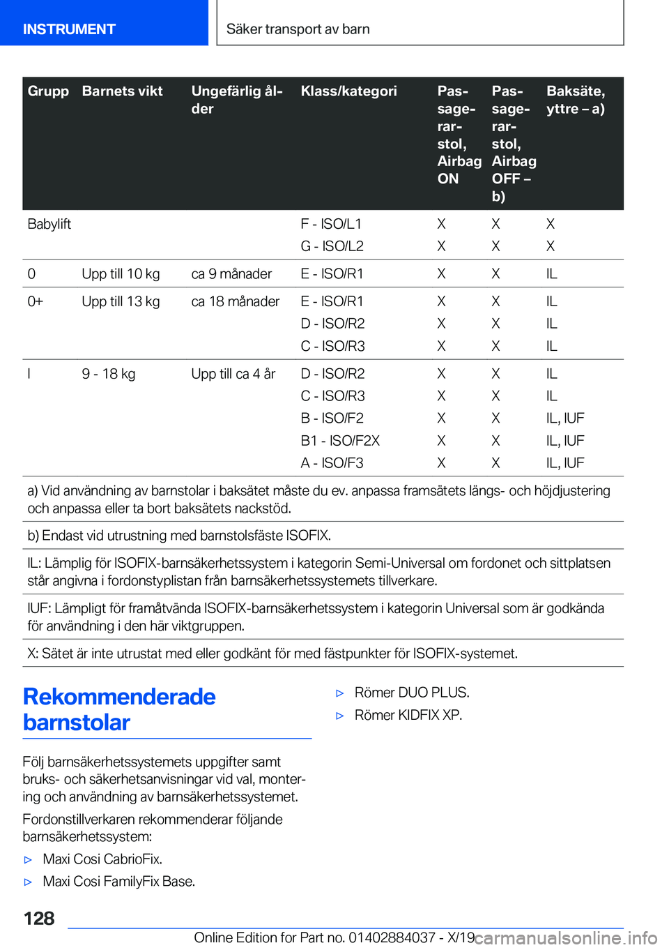 BMW 7 SERIES 2020  InstruktionsbÖcker (in Swedish) �G�r�u�p�p�B�a�r�n�e�t�s��v�i�k�t�U�n�g�e�f�ä�r�l�i�g��å�lj
�d�e�r�K�l�a�s�s�/�k�a�t�e�g�o�r�i�P�a�sj
�s�a�g�ej
�r�a�rj
�s�t�o�l�,
�A�i�r�b�a�g
�O�N�P�a�sj
�s�a�g�ej
�r�a�rj
�s�t�o�l�,
�A�i