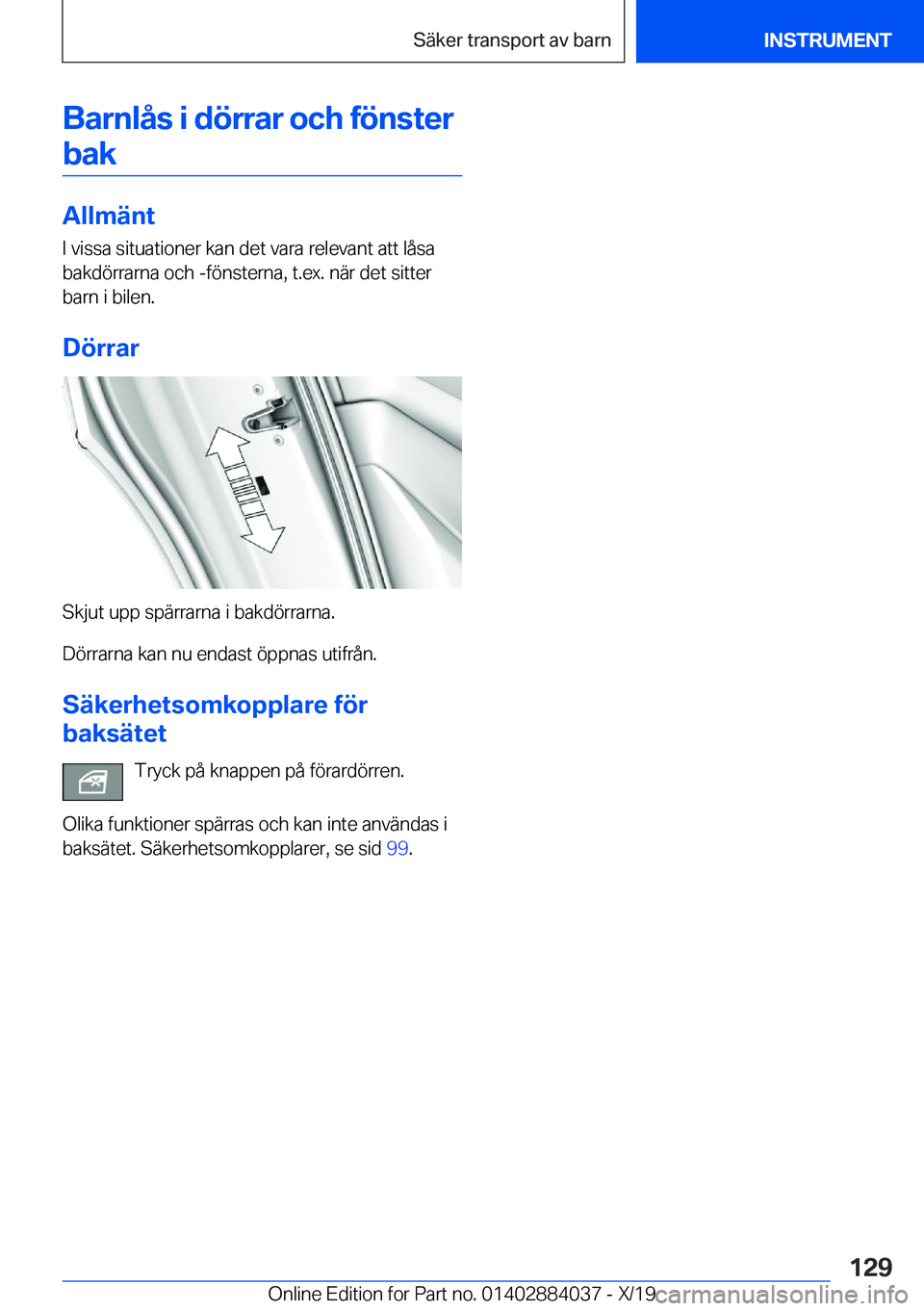 BMW 7 SERIES 2020  InstruktionsbÖcker (in Swedish) �B�a�r�n�l�å�s��i��d�