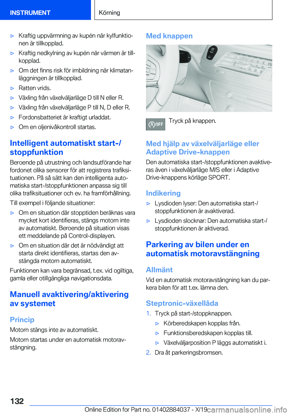 BMW 7 SERIES 2020  InstruktionsbÖcker (in Swedish) 'x�K�r�a�f�t�i�g��u�p�p�v�ä�r�m�n�i�n�g��a�v��k�u�p�