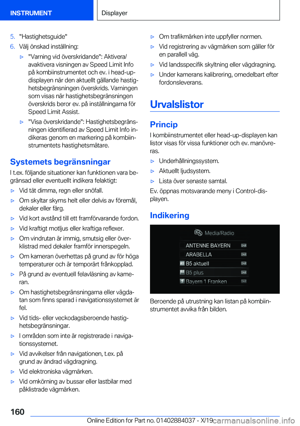 BMW 7 SERIES 2020  InstruktionsbÖcker (in Swedish) �5�.��H�a�s�t�i�g�h�e�t�s�g�u�i�d�e��6�.�V�ä�l�j��
