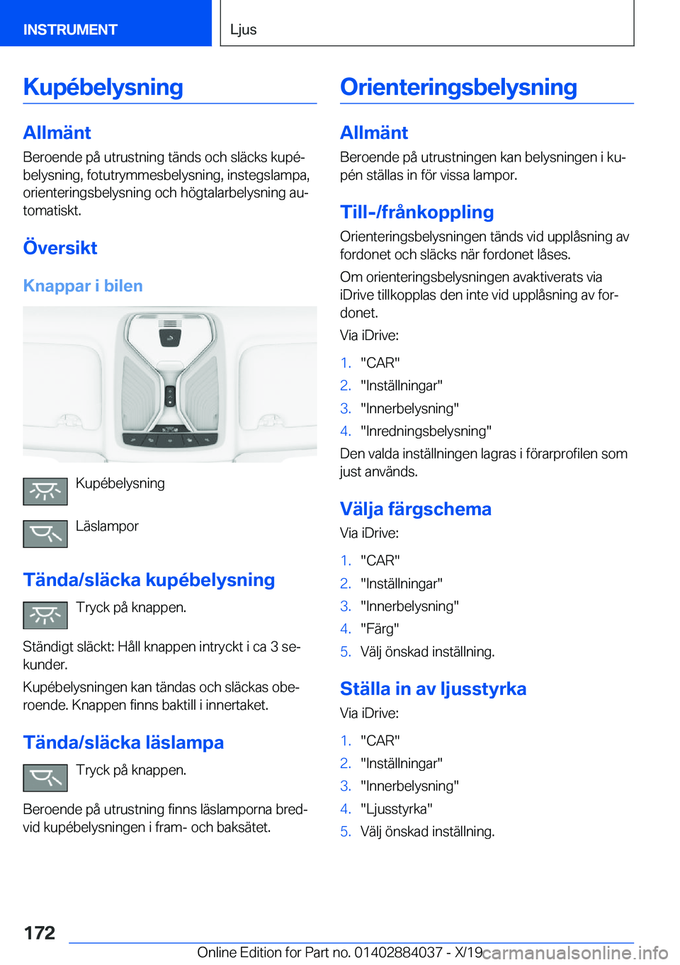 BMW 7 SERIES 2020  InstruktionsbÖcker (in Swedish) �K�u�p�
