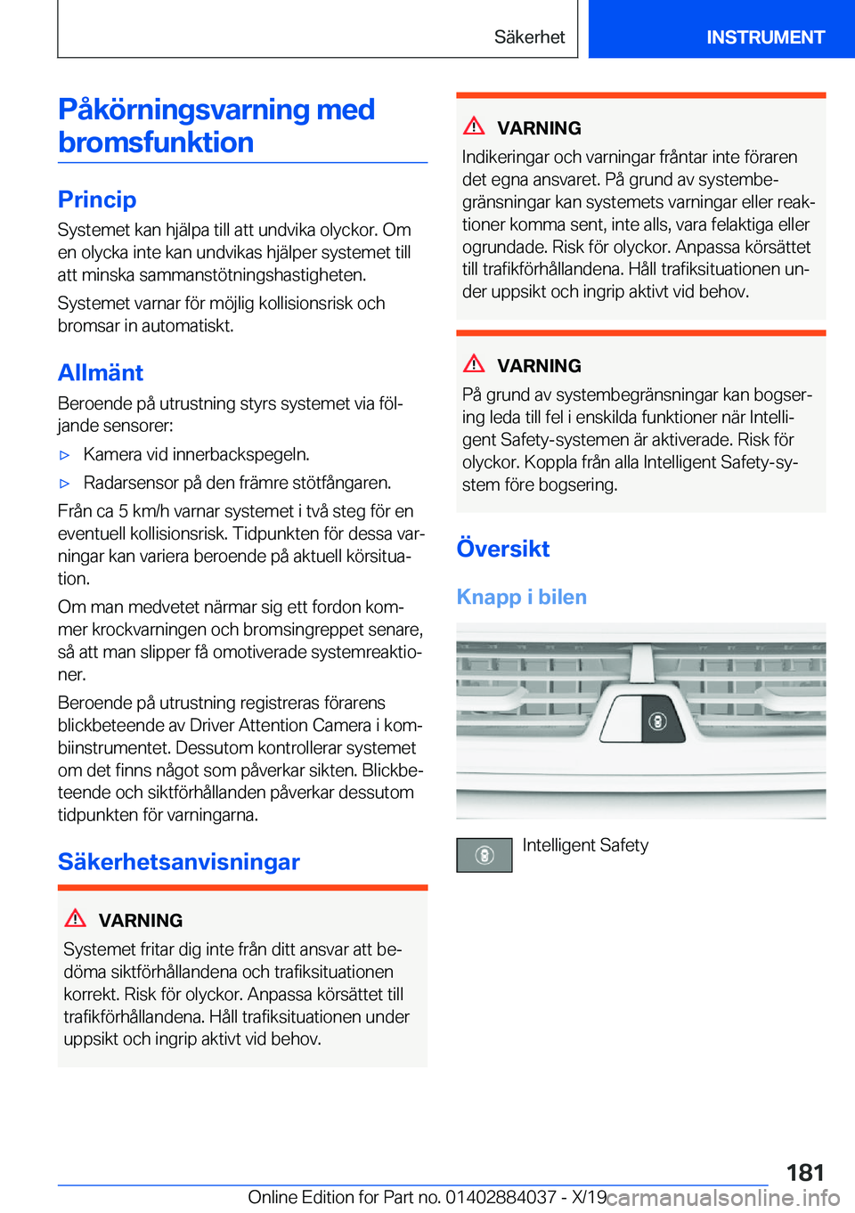 BMW 7 SERIES 2020  InstruktionsbÖcker (in Swedish) �P�å�k�
