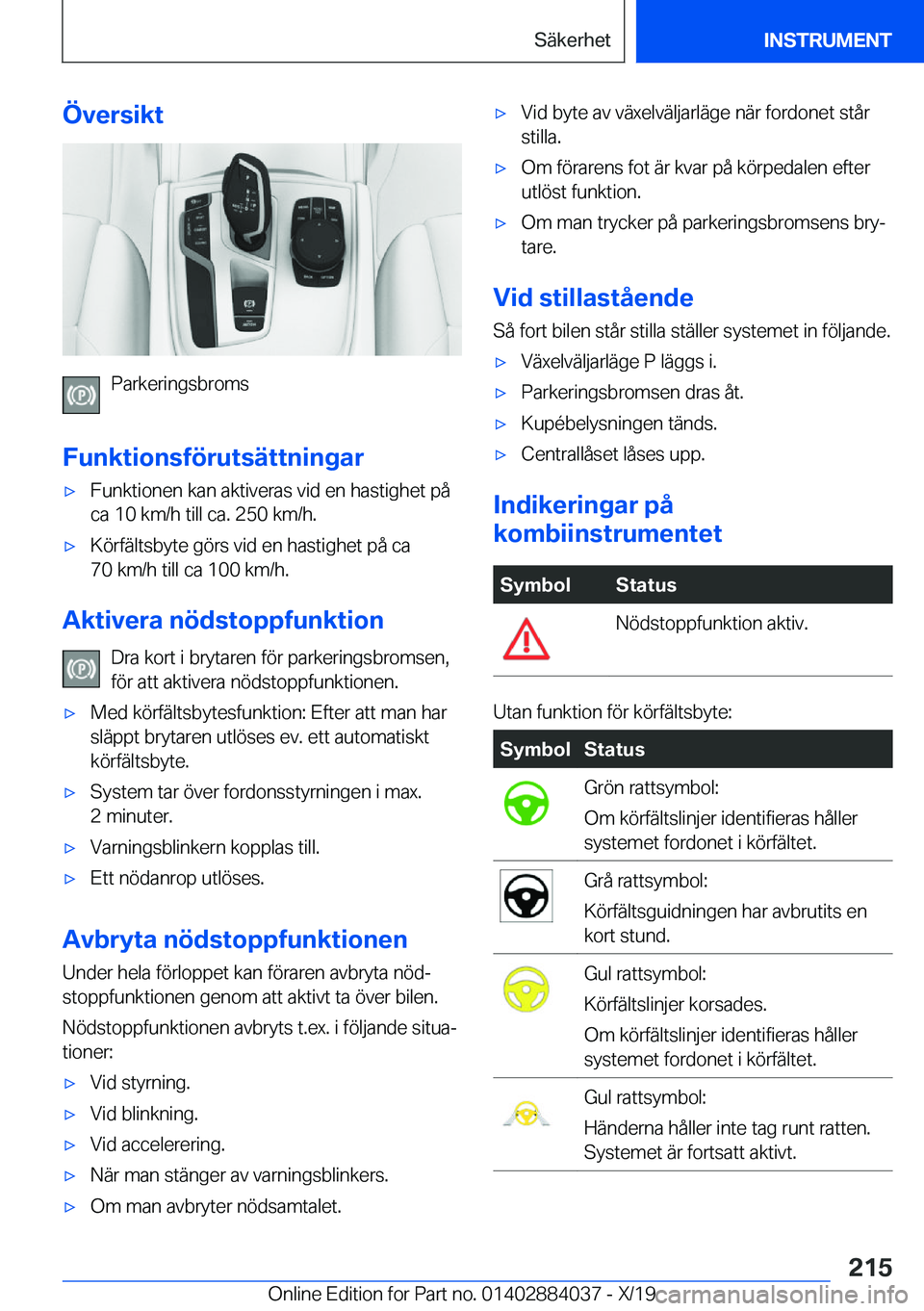 BMW 7 SERIES 2020  InstruktionsbÖcker (in Swedish) �