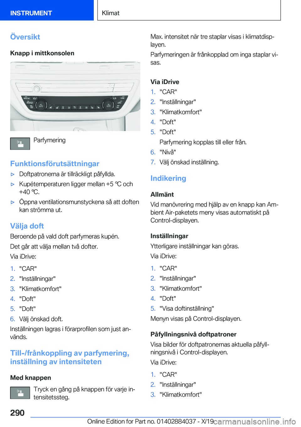 BMW 7 SERIES 2020  InstruktionsbÖcker (in Swedish) �