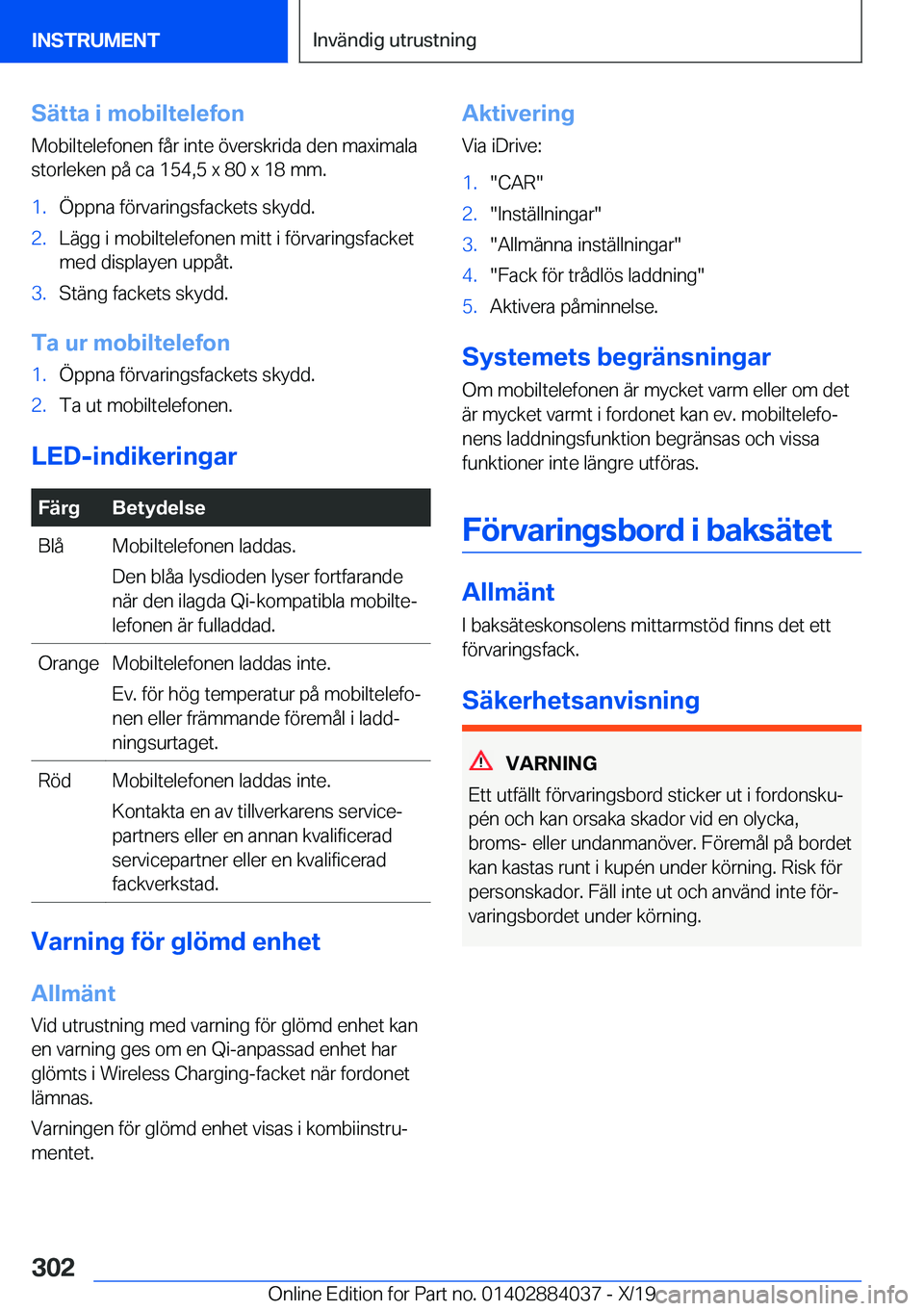BMW 7 SERIES 2020  InstruktionsbÖcker (in Swedish) �S�ä�t�t�a��i��m�o�b�i�l�t�e�l�e�f�o�n�M�o�b�i�l�t�e�l�e�f�o�n�e�n��f�å�r��i�n�t�e��