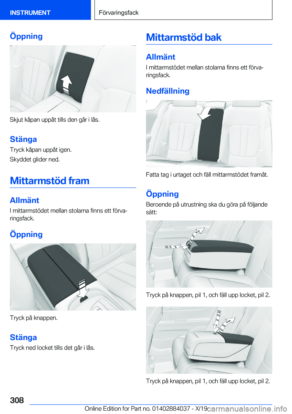 BMW 7 SERIES 2020  InstruktionsbÖcker (in Swedish) �
