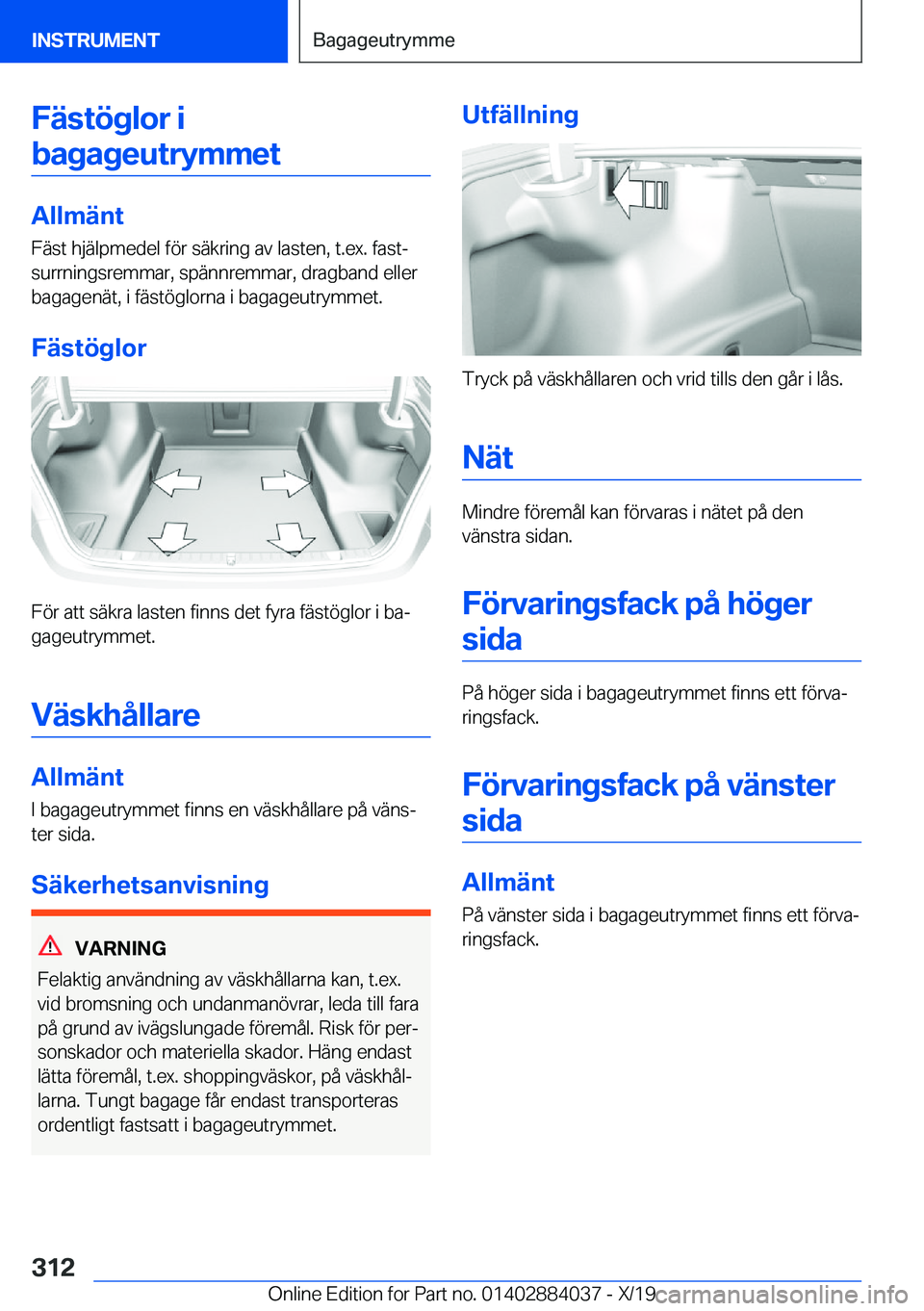 BMW 7 SERIES 2020  InstruktionsbÖcker (in Swedish) �F�ä�s�t�