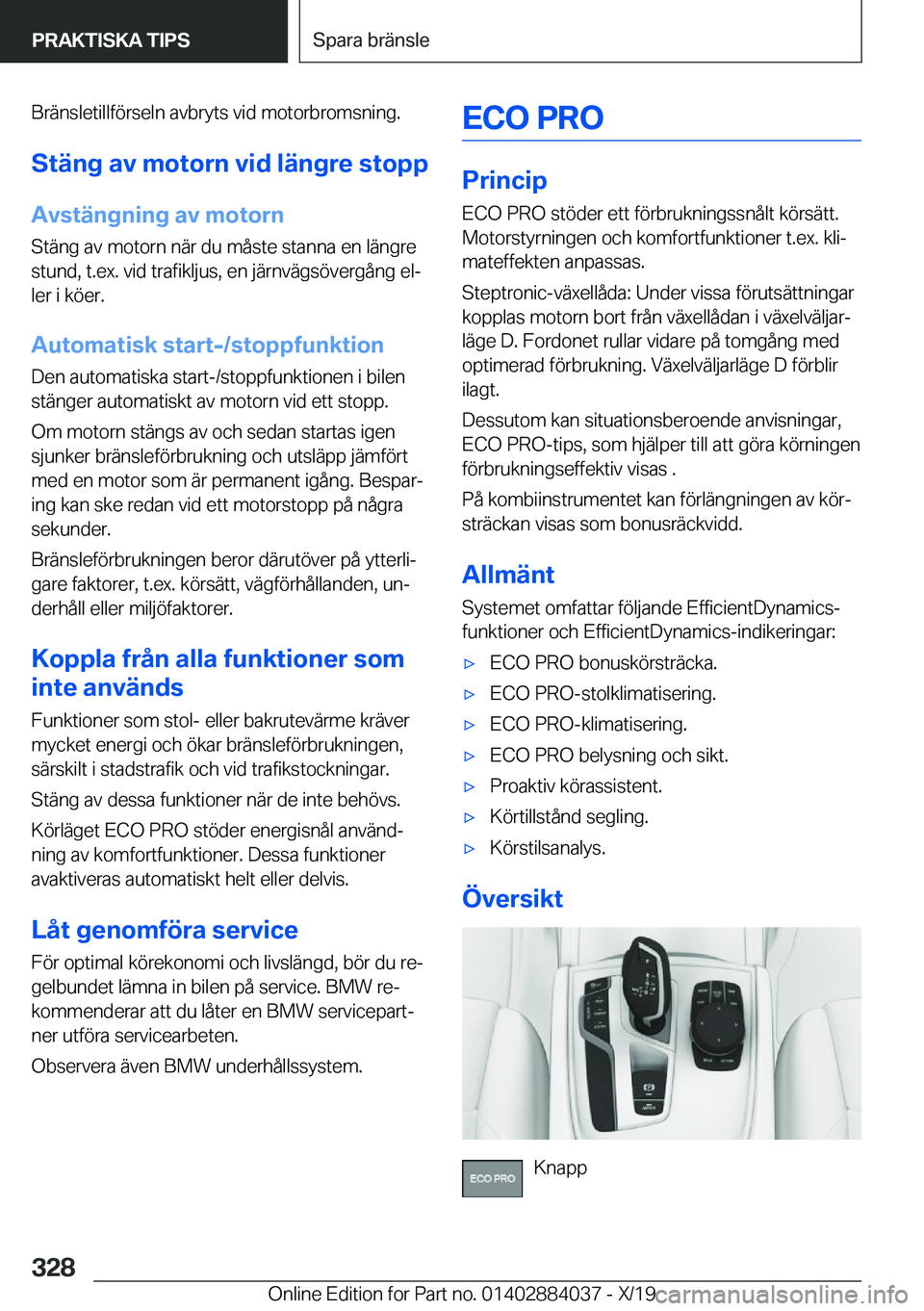 BMW 7 SERIES 2020  InstruktionsbÖcker (in Swedish) �B�r�ä�n�s�l�e�t�i�l�l�f�