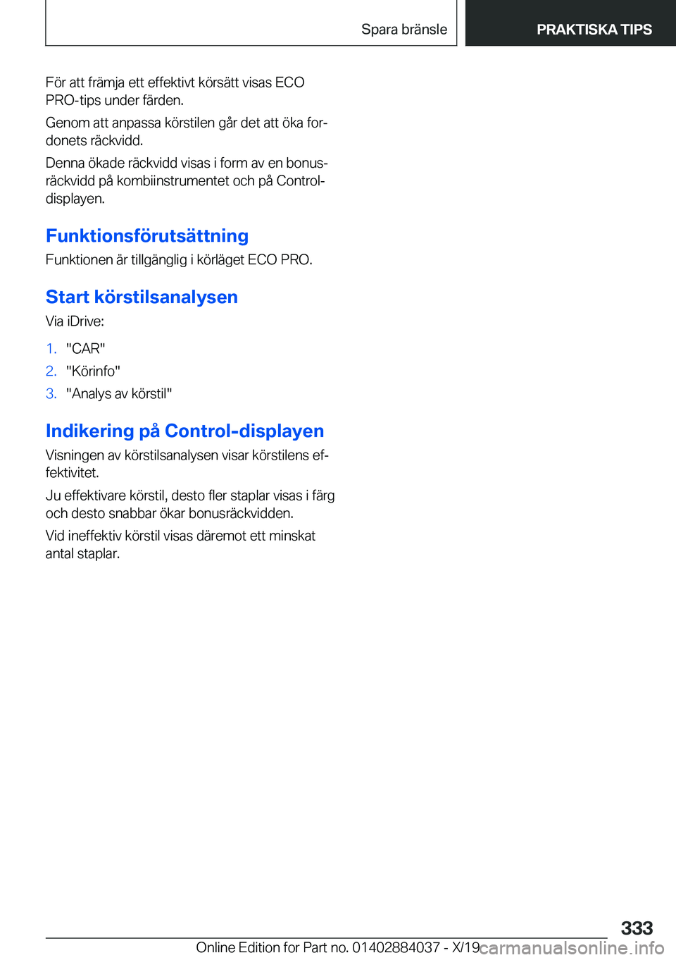 BMW 7 SERIES 2020  InstruktionsbÖcker (in Swedish) �F�