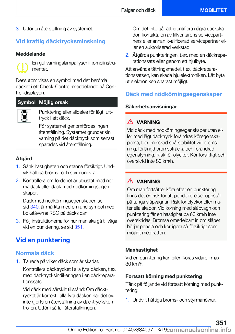 BMW 7 SERIES 2020  InstruktionsbÖcker (in Swedish) �3�.�U�t�f�