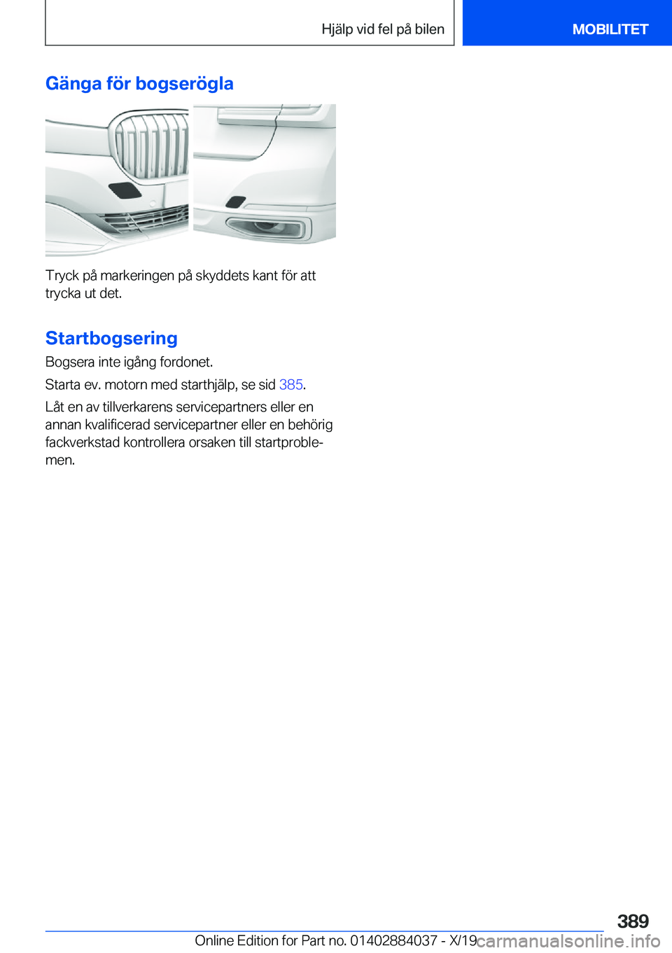 BMW 7 SERIES 2020  InstruktionsbÖcker (in Swedish) �G�ä�n�g�a��f�
