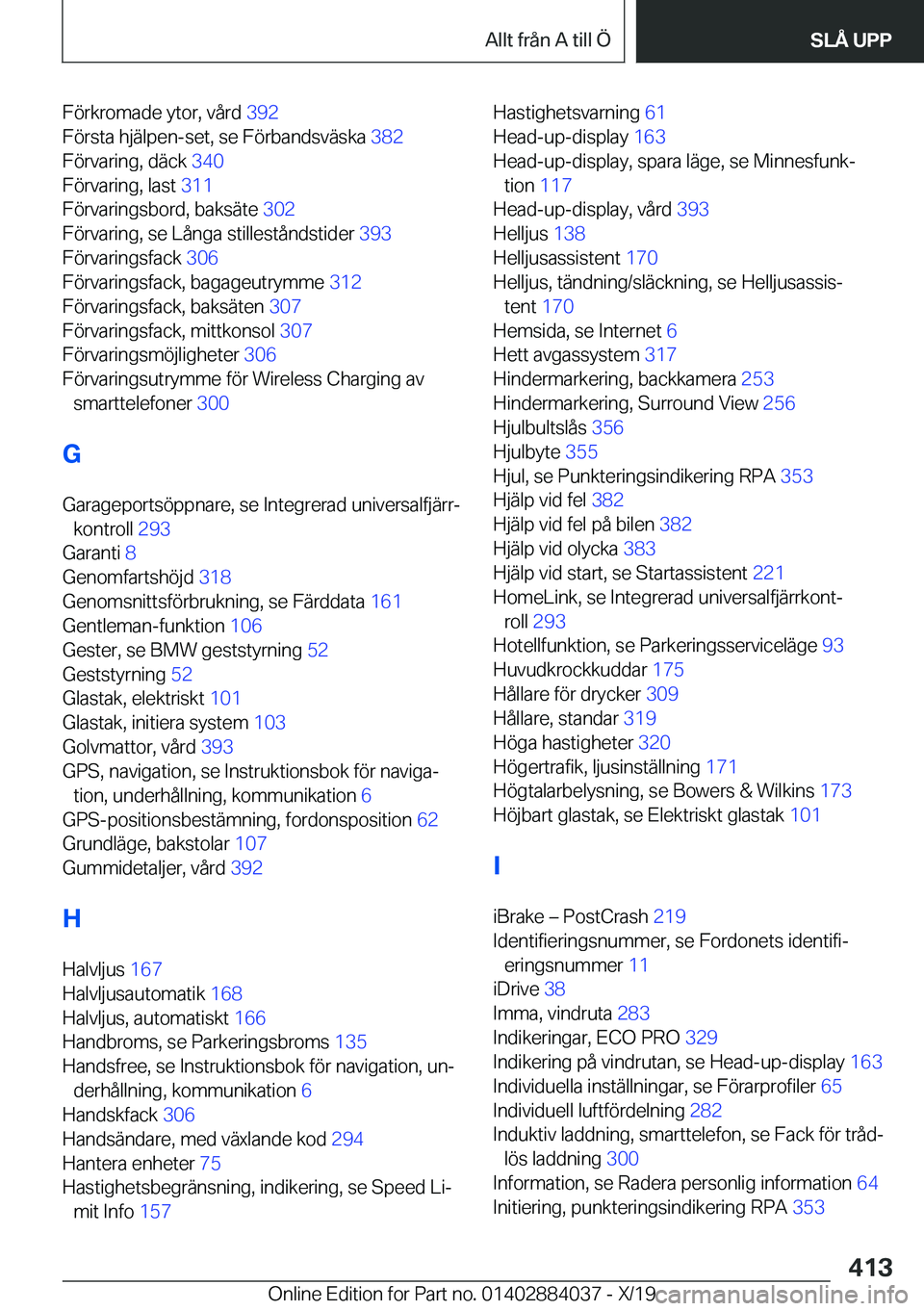 BMW 7 SERIES 2020  InstruktionsbÖcker (in Swedish) �F�