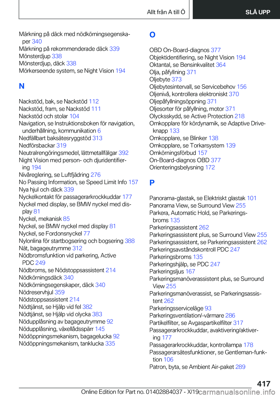 BMW 7 SERIES 2020  InstruktionsbÖcker (in Swedish) �M�ä�r�k�n�i�n�g��p�å��d�ä�c�k��m�e�d��n�