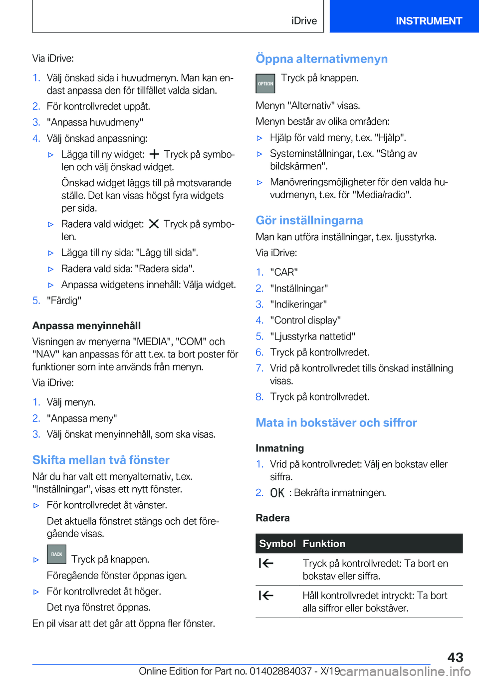 BMW 7 SERIES 2020  InstruktionsbÖcker (in Swedish) �V�i�a��i�D�r�i�v�e�:�1�.�V�ä�l�j��