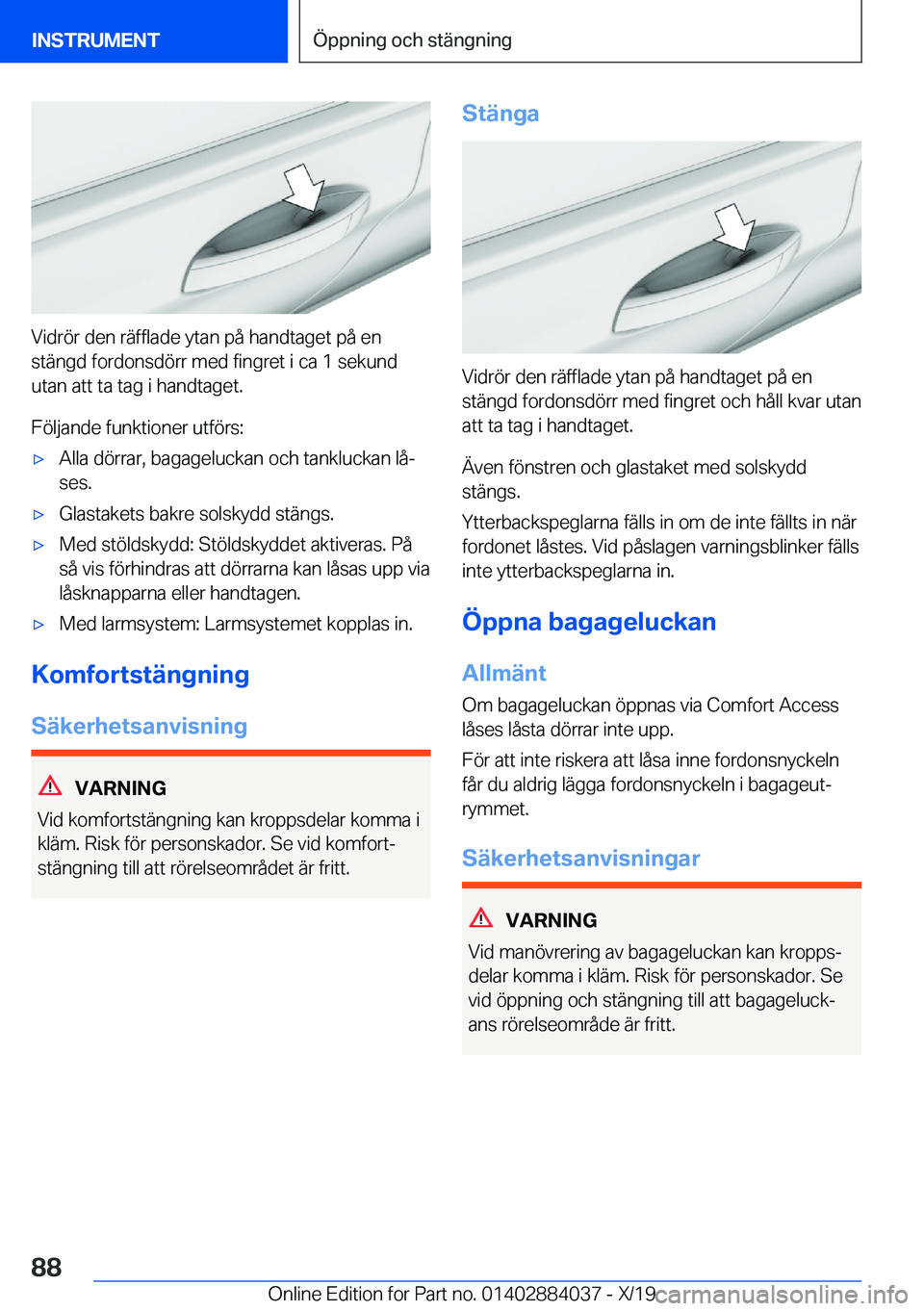 BMW 7 SERIES 2020  InstruktionsbÖcker (in Swedish) �V�i�d�r�