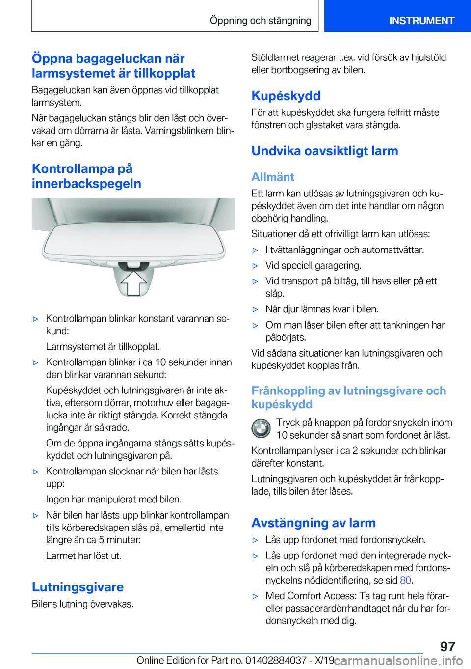 BMW 7 SERIES 2020  InstruktionsbÖcker (in Swedish) �