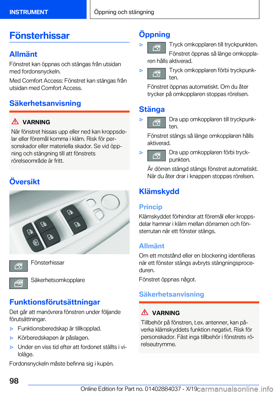 BMW 7 SERIES 2020  InstruktionsbÖcker (in Swedish) �F�