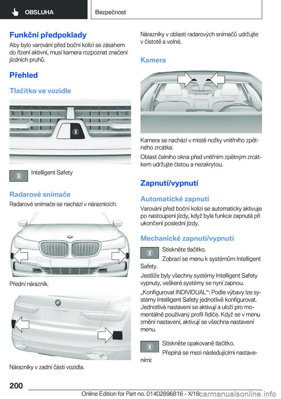 BMW 7 SERIES 2019  Návod na použití (in Czech) �F�u�n�k�č�n�