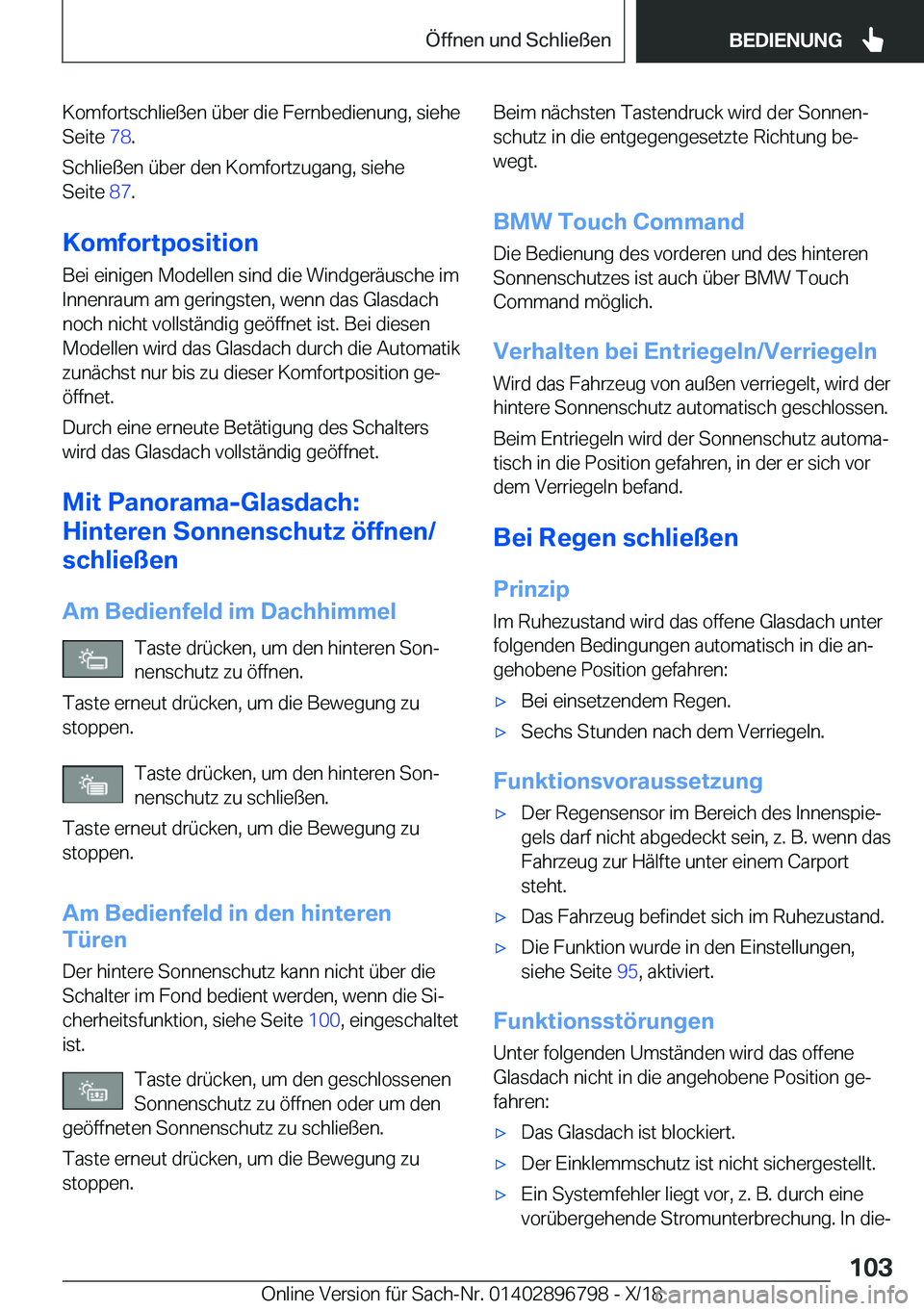 BMW 7 SERIES 2019  Betriebsanleitungen (in German) �K�o�m�f�o�r�t�s�c�h�l�i�e�